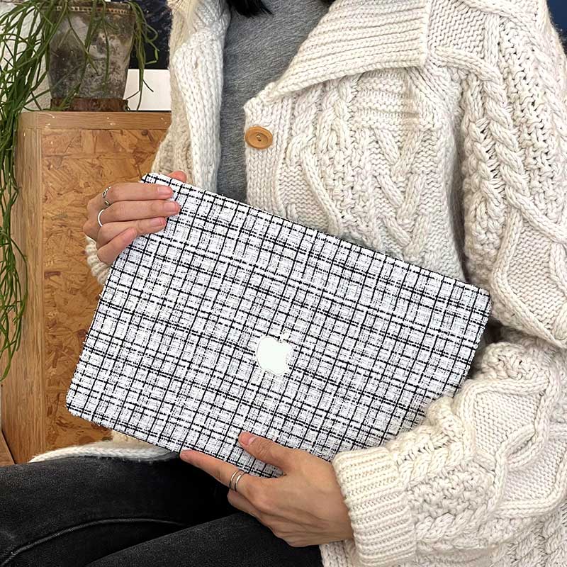 black tweed Mac book case