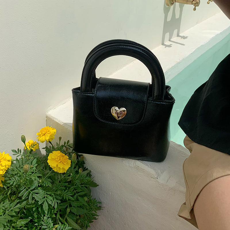 2color heart lock 2way handbag