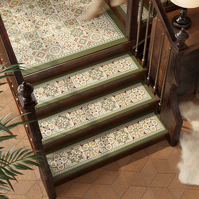 2color flower tile step mat