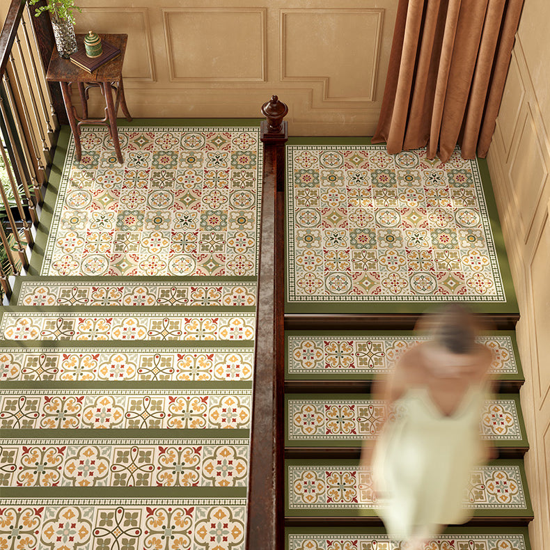 2color flower tile step mat