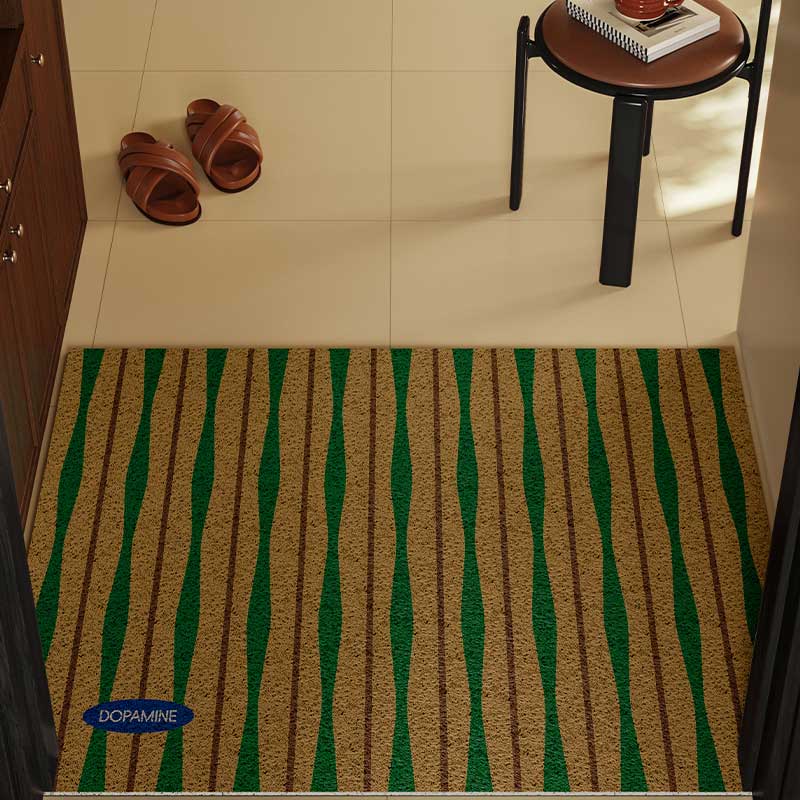 4color retro stripe PVC door mat
