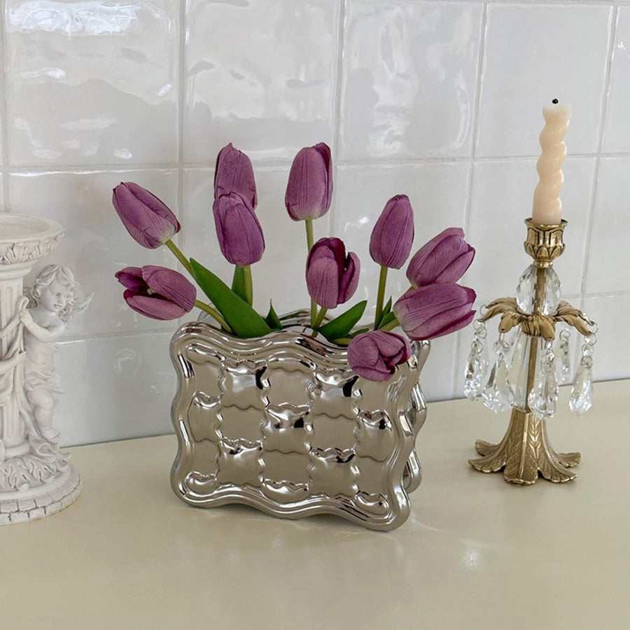 2color european square vase