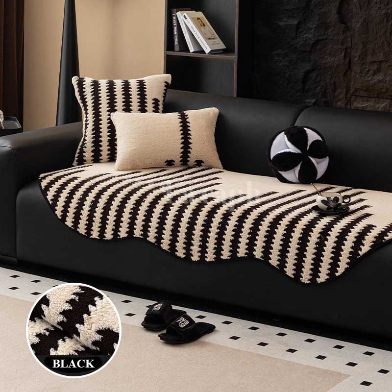 fluffy stripe sofa cover (4colors)