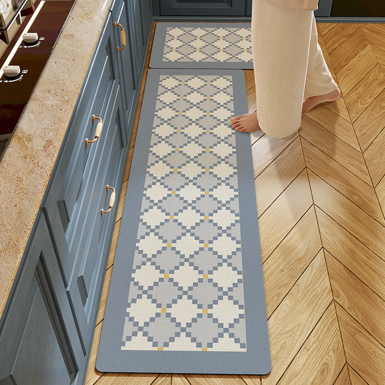 8design blue color kitchen mat