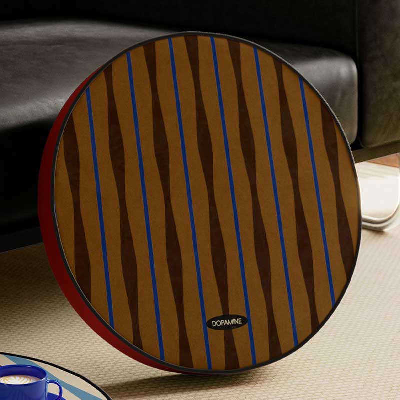 4color retro stripe round cushion