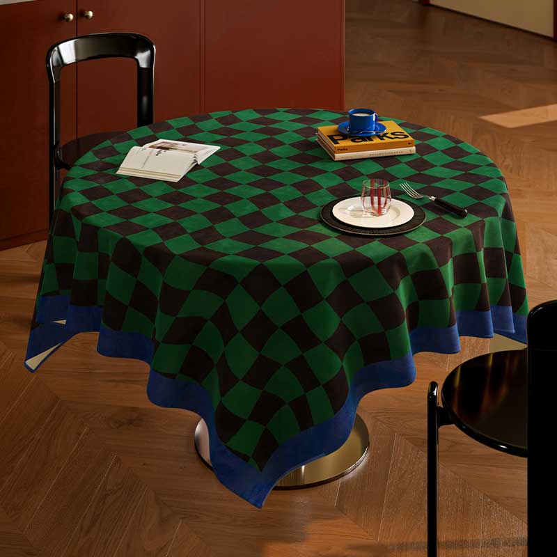 4color retro check table cloth