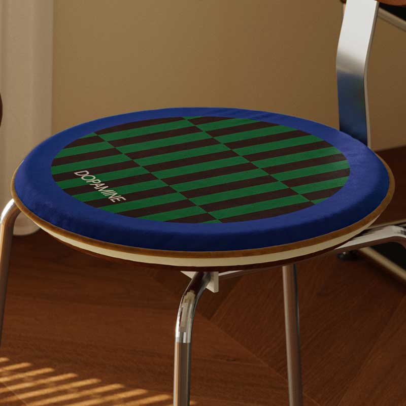 4color retro check chair cushion
