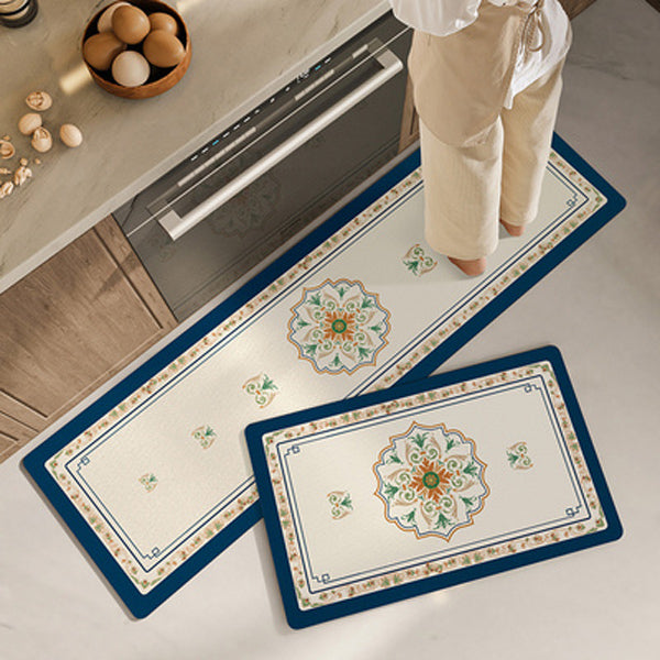 8design blue color kitchen mat