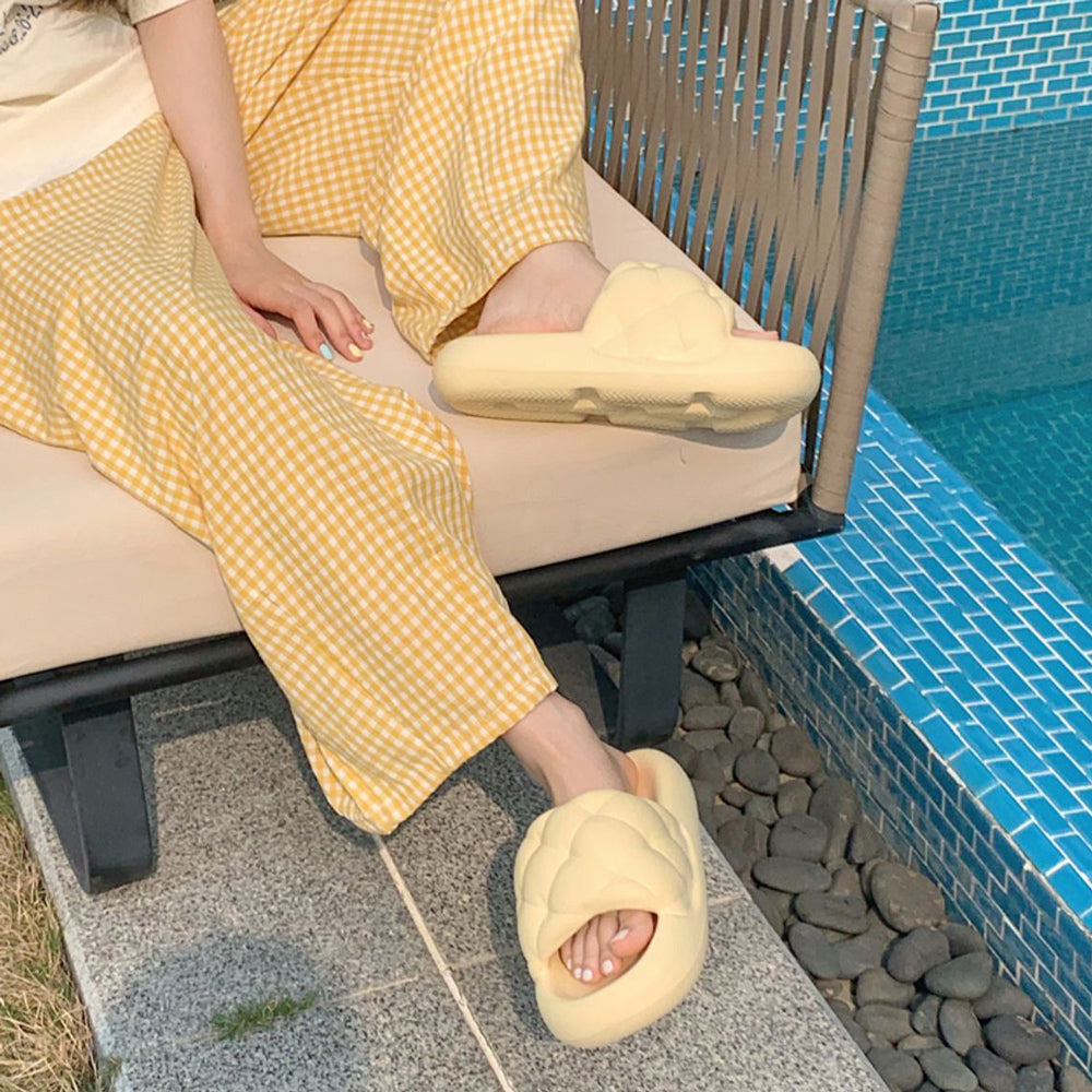 4color quilting rubber room shoes