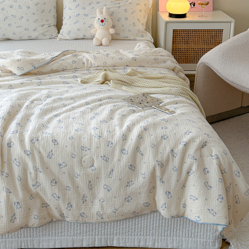 8design cotton gauze quilt & pillow sheets set