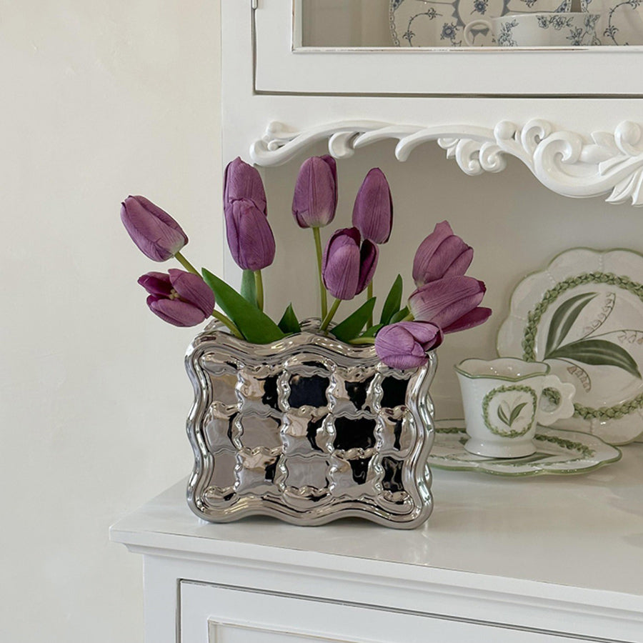 2color european square vase