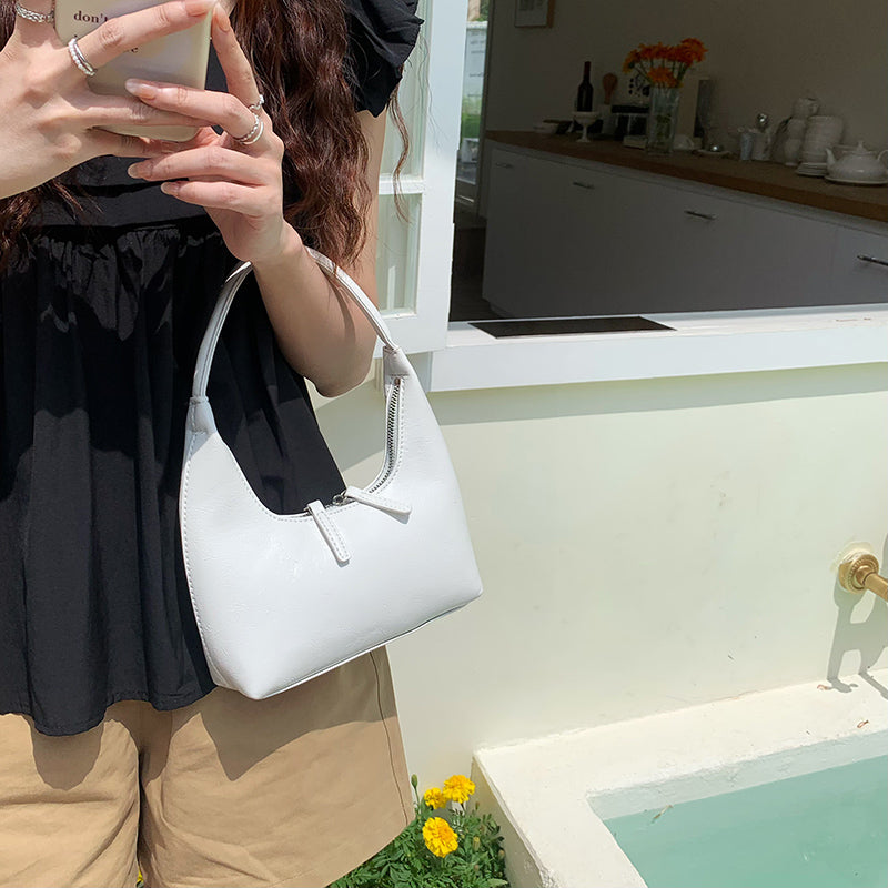 3color leather mini handbag
