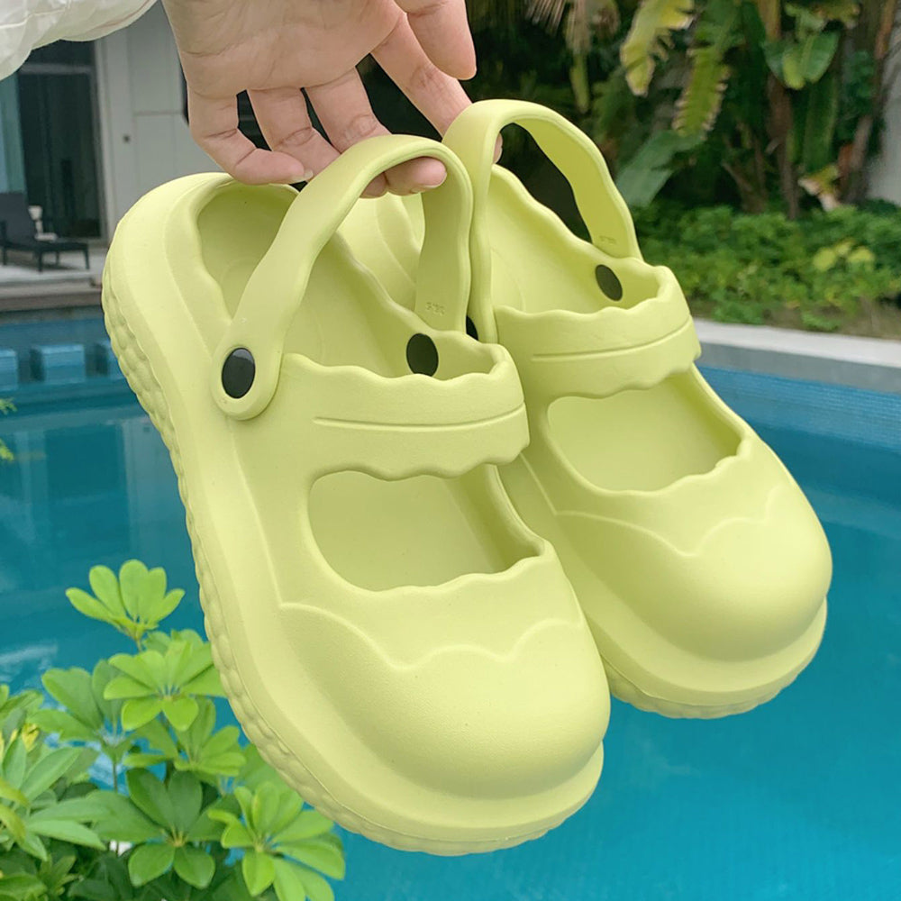 7color scallop band rubber room shoes