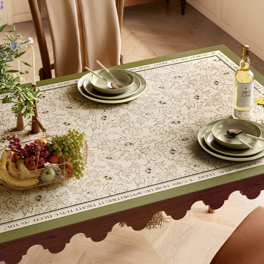 holiday green simple table mat