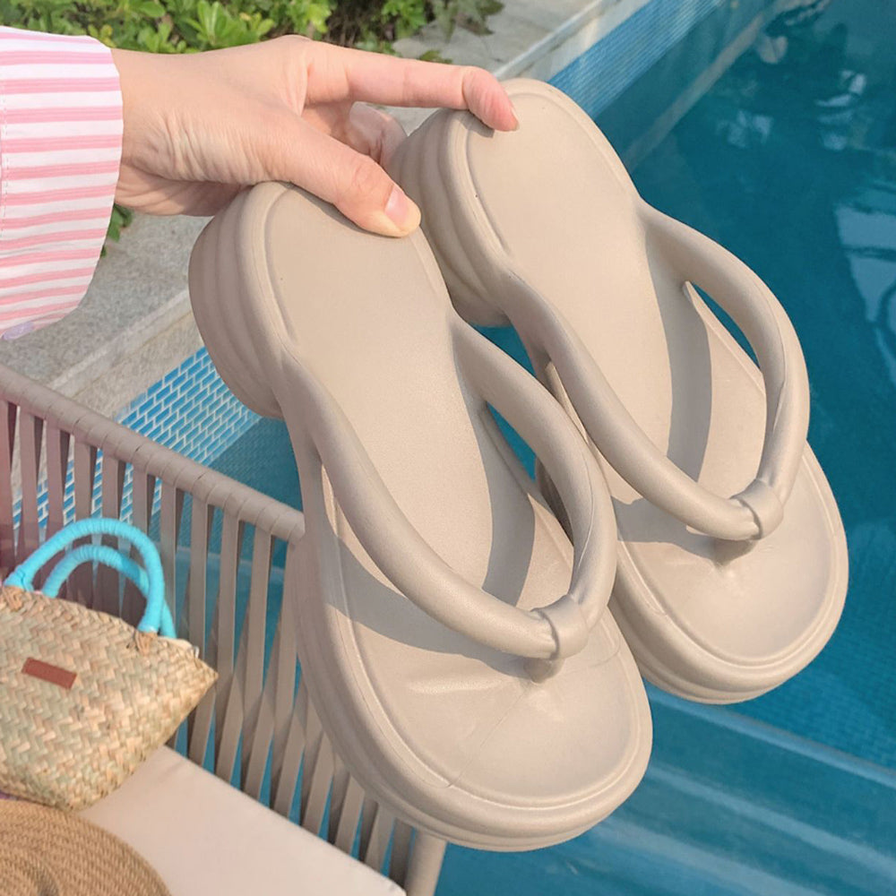 7color chunky heel rubber room shoes