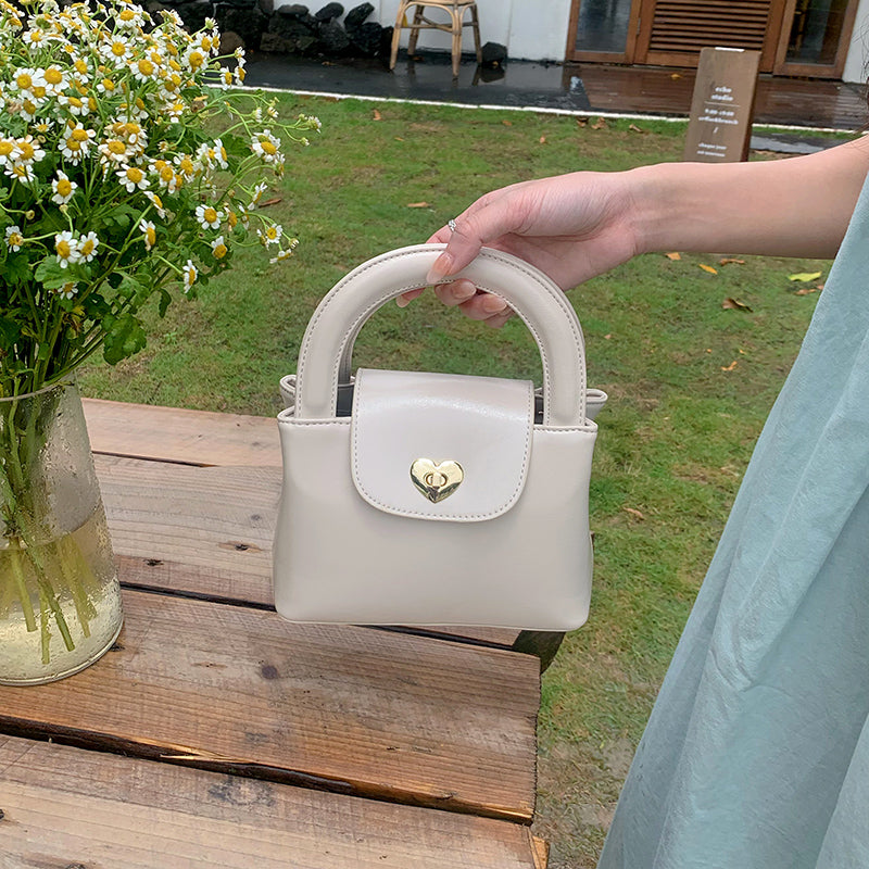 2color heart lock 2way handbag