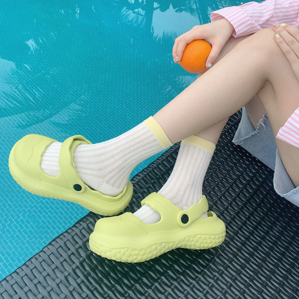7color scallop band rubber room shoes