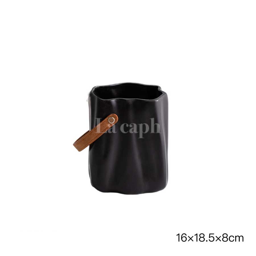 leather handle vase (3colors)