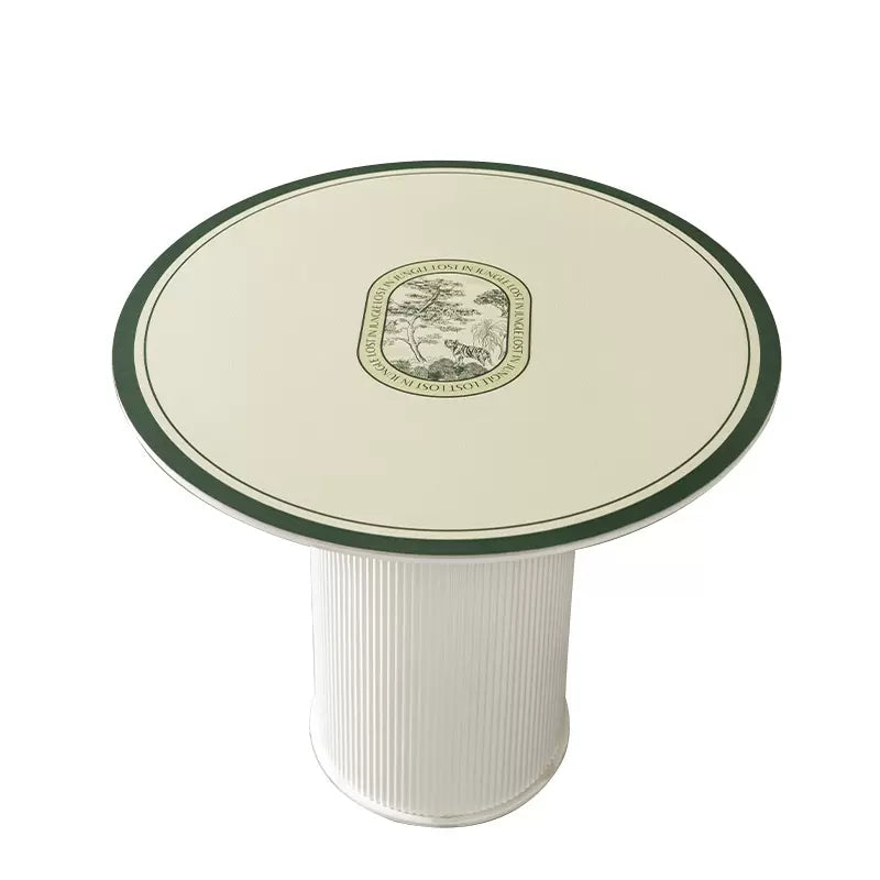 2color green retro forest round table mat