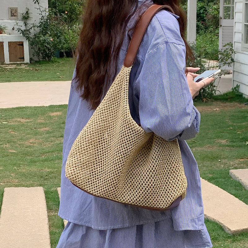 4color inner pouch straw bag