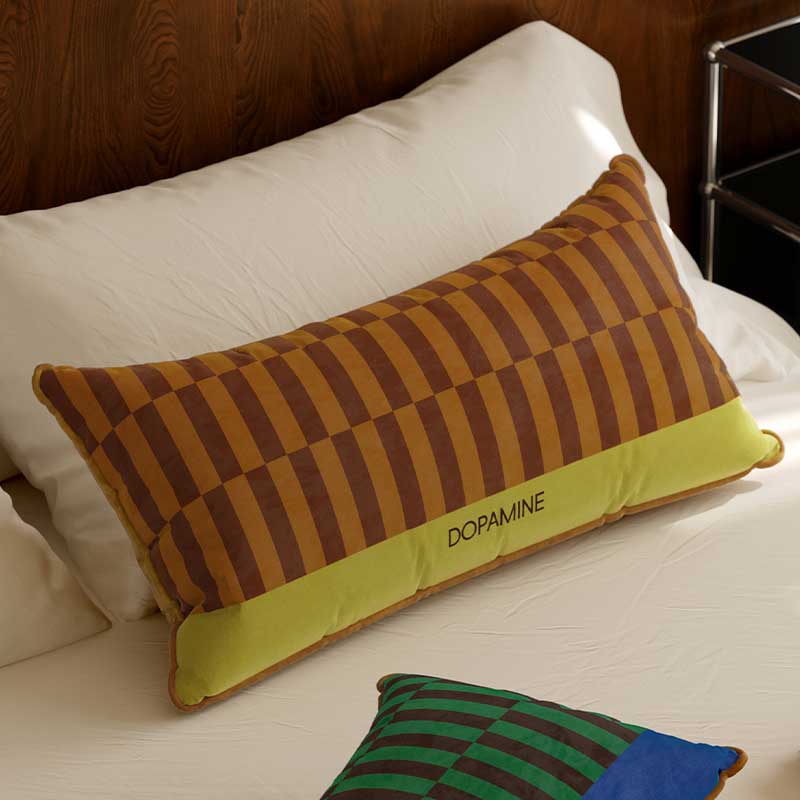 4color retro check long cushion