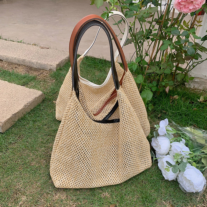 4color inner pouch straw bag