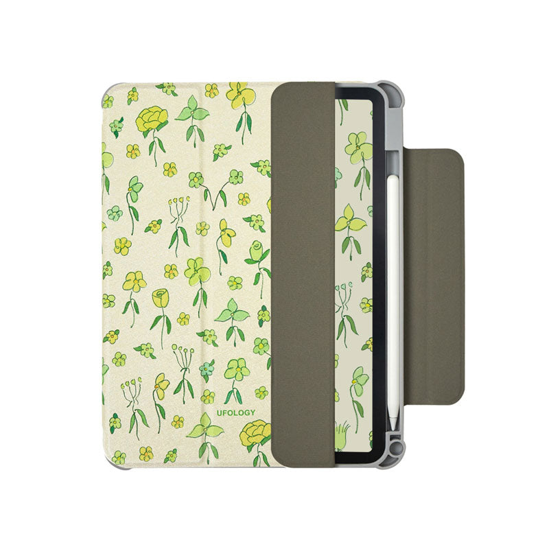green flowers iPad case