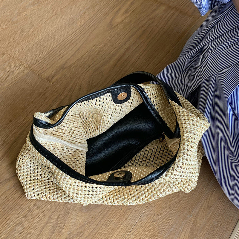 4color inner pouch straw bag