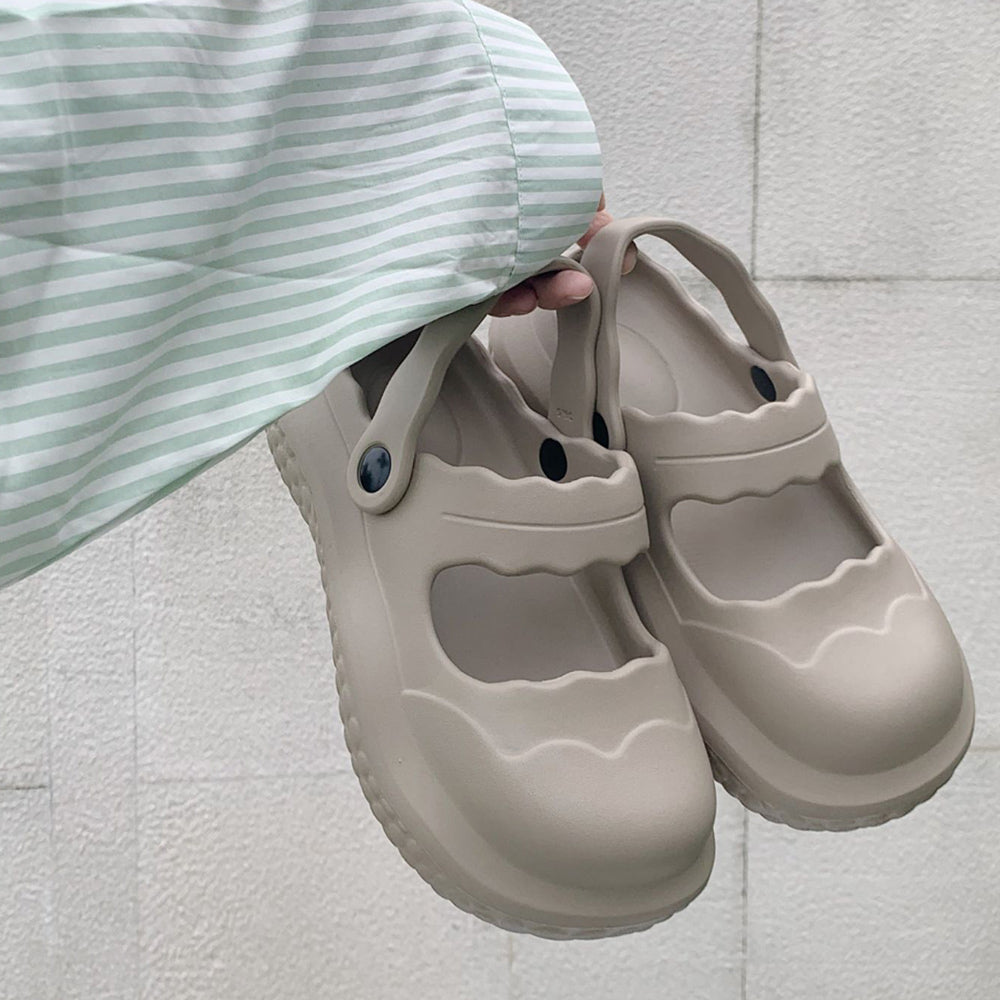 7color scallop band rubber room shoes