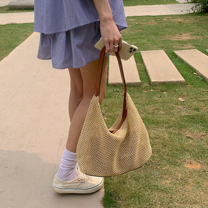 4color inner pouch straw bag