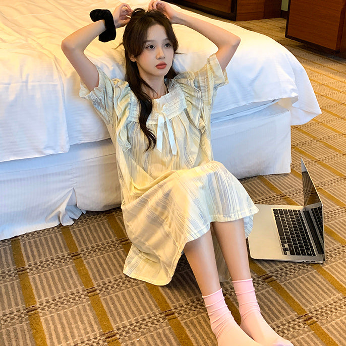2type square neck frill roomwear