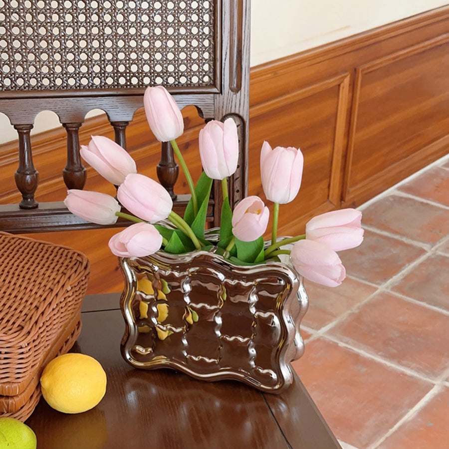 2color european square vase