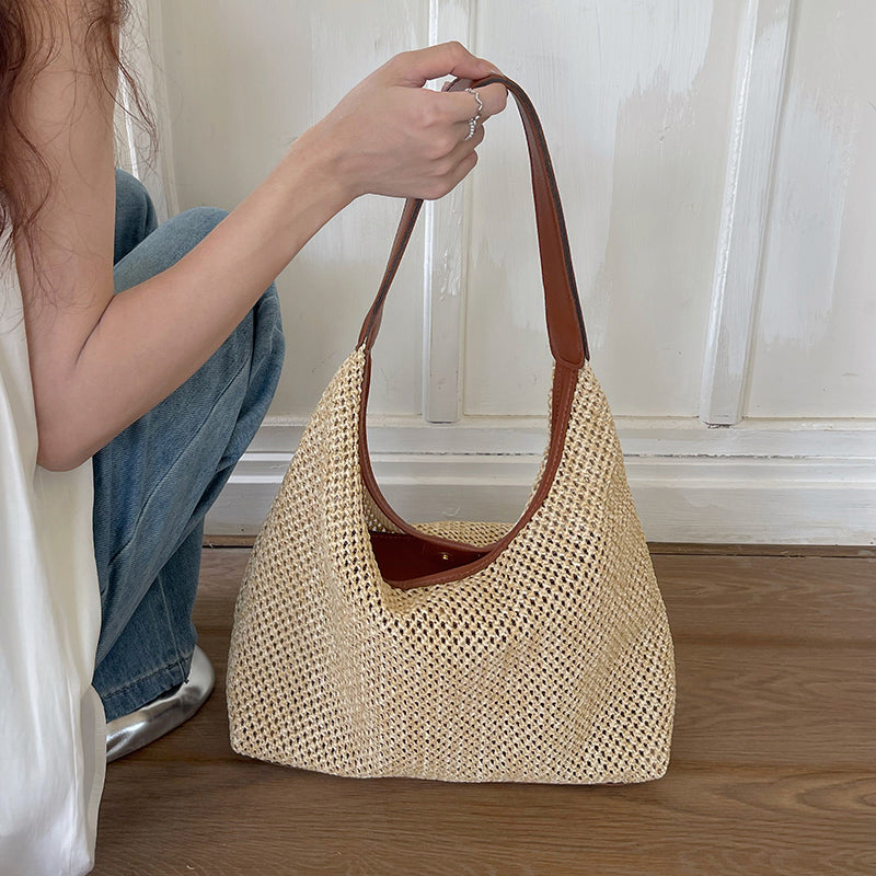 4color inner pouch straw bag