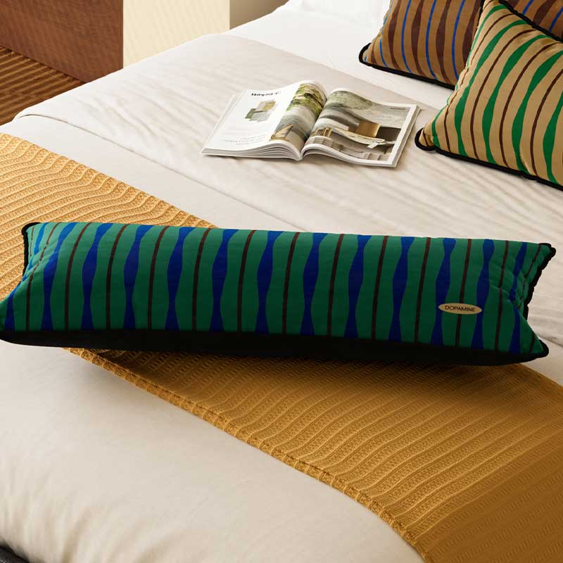 4color retro stripe long cushion