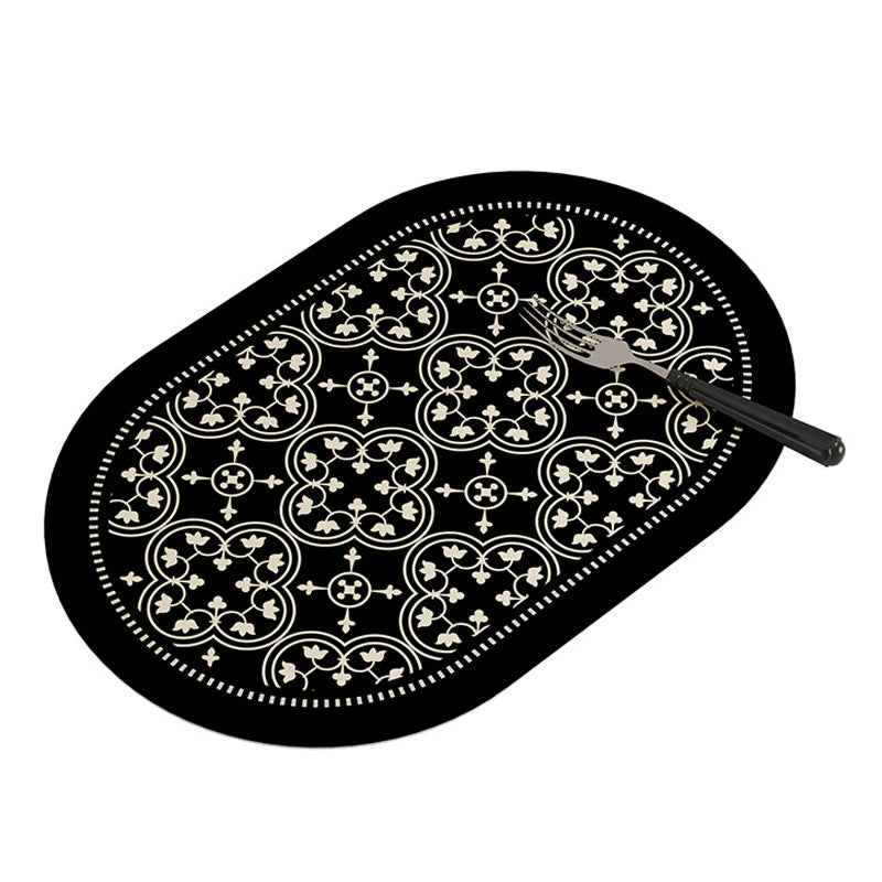 2color monotone flower tile place mat