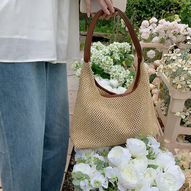 4color inner pouch straw bag