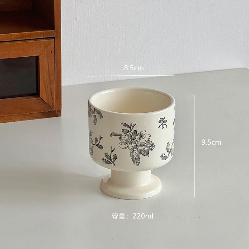 2color retro flower mug