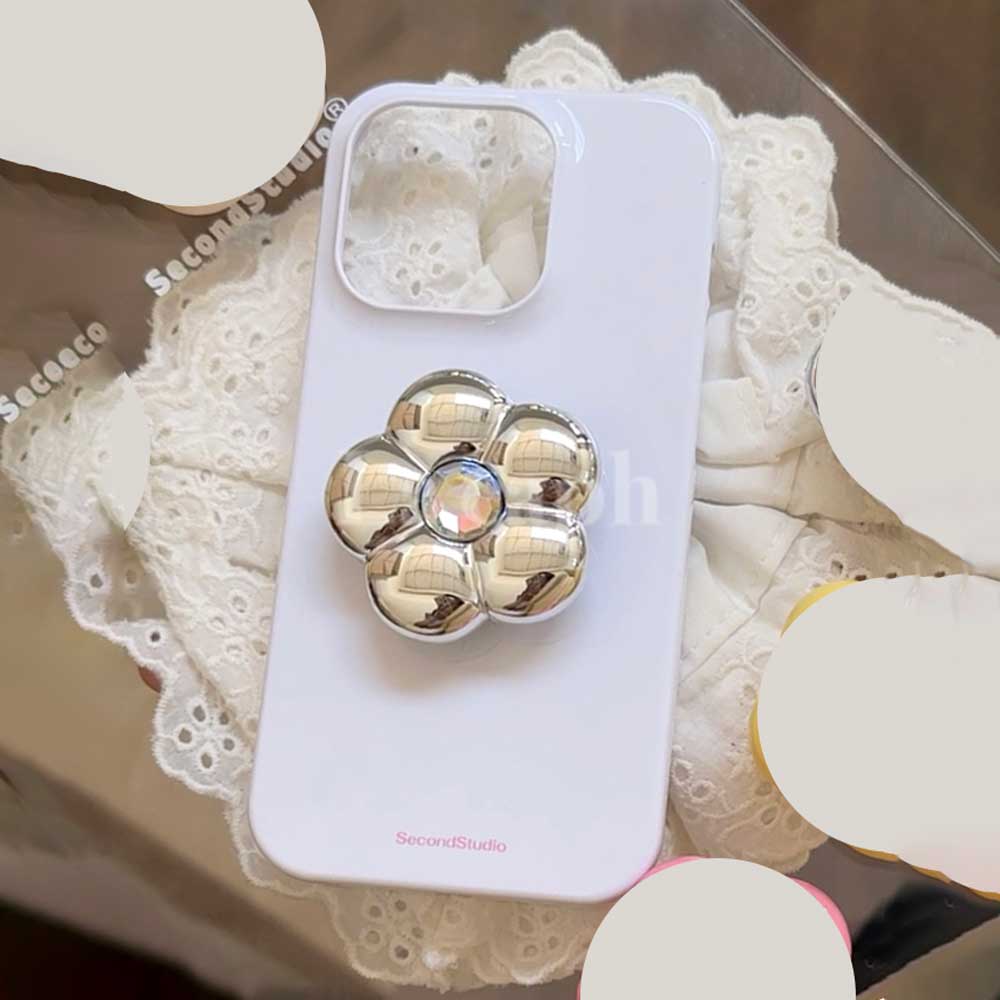 flower grip white iPhone case (6colors)