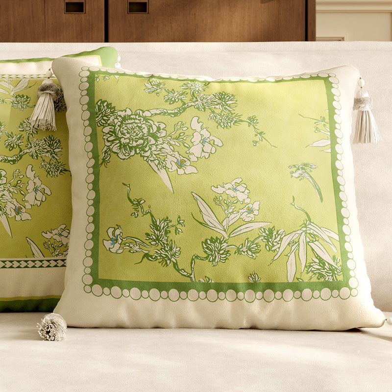 3design green botanical logo cushion