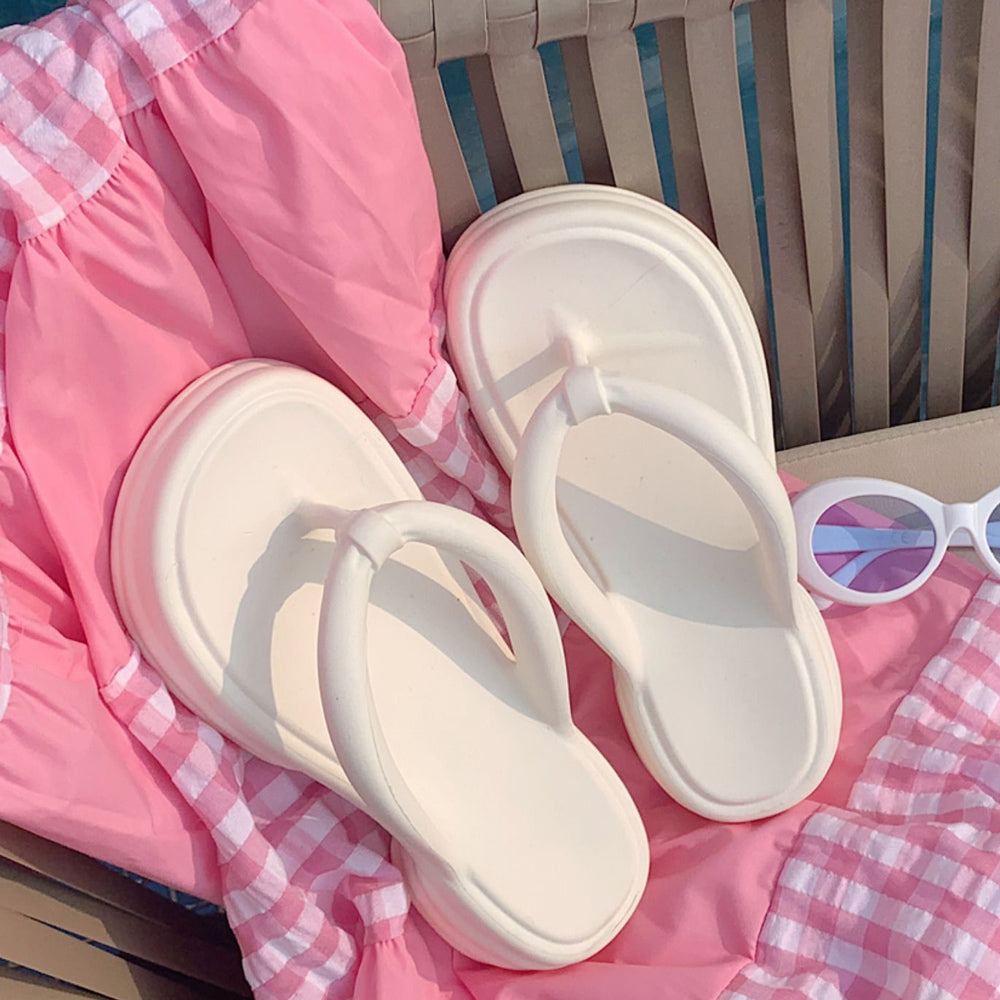 7color chunky heel rubber room shoes