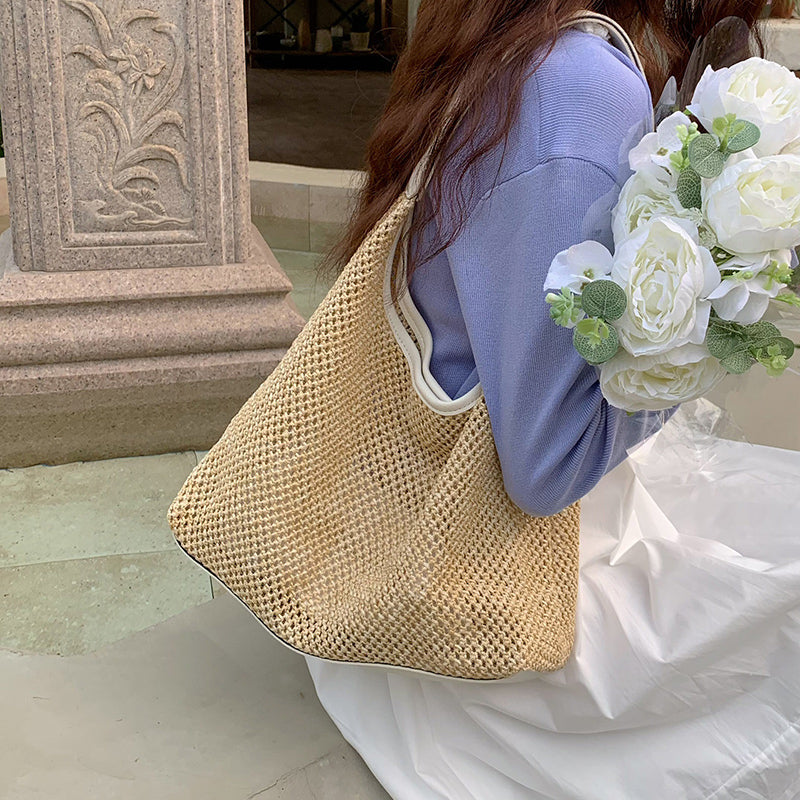4color inner pouch straw bag