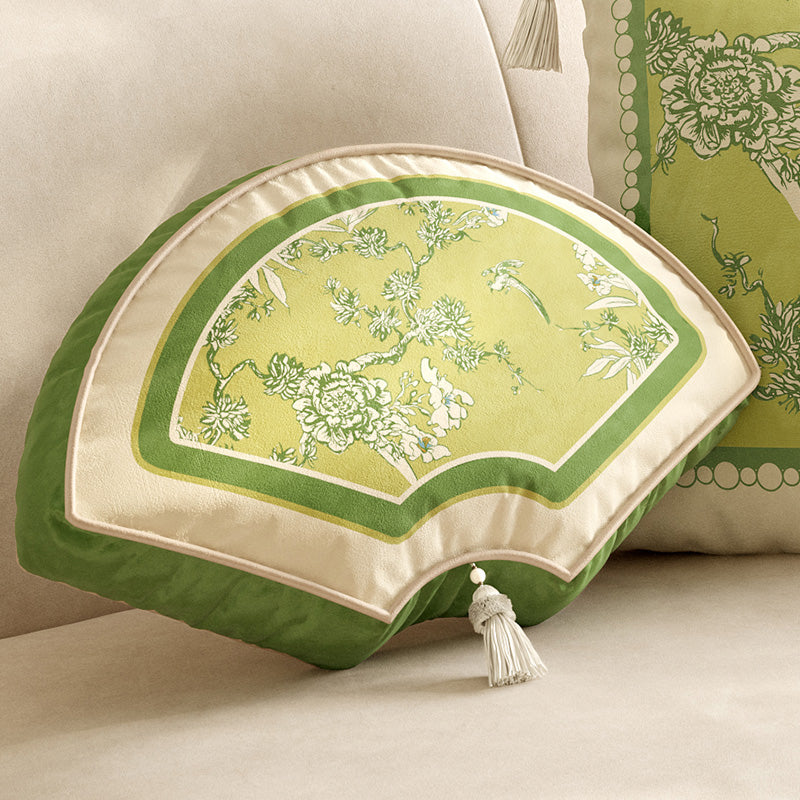 3design green botanical logo cushion