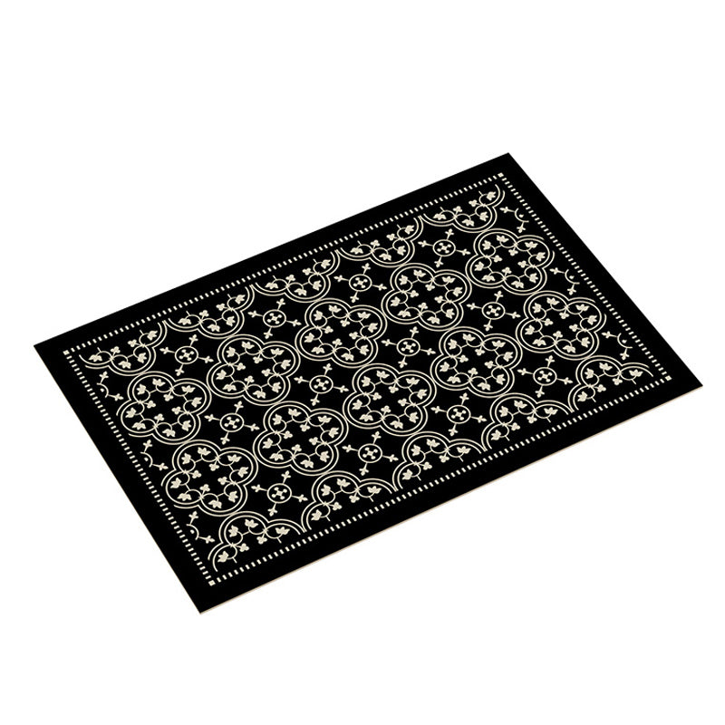 4design monotone flower tile door mat