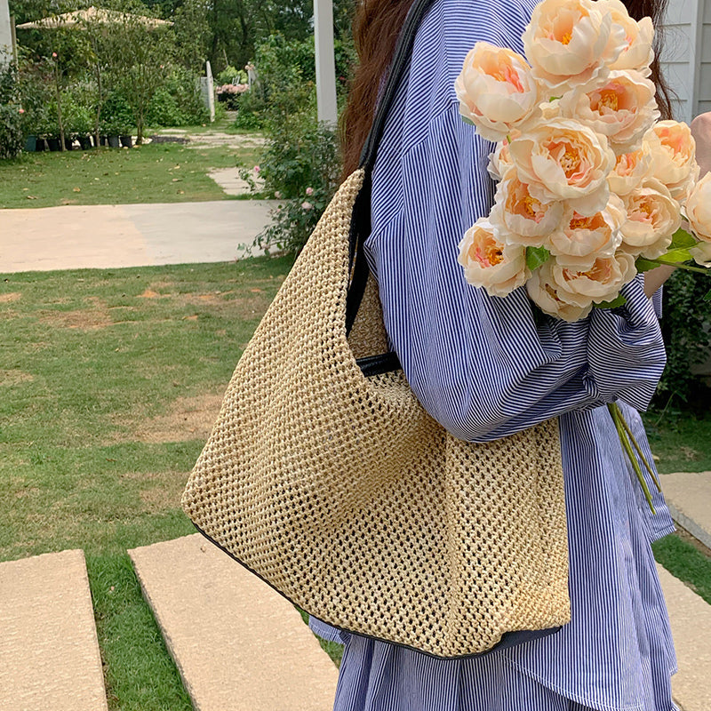4color inner pouch straw bag