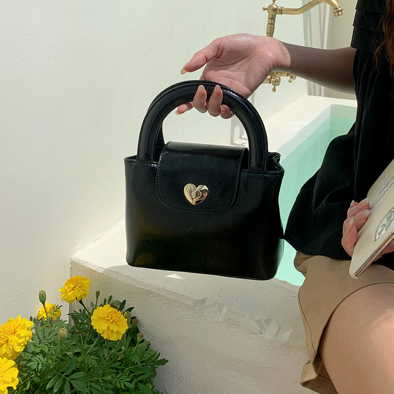 2color heart lock 2way handbag