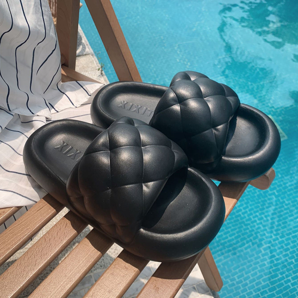 4color quilting rubber room shoes