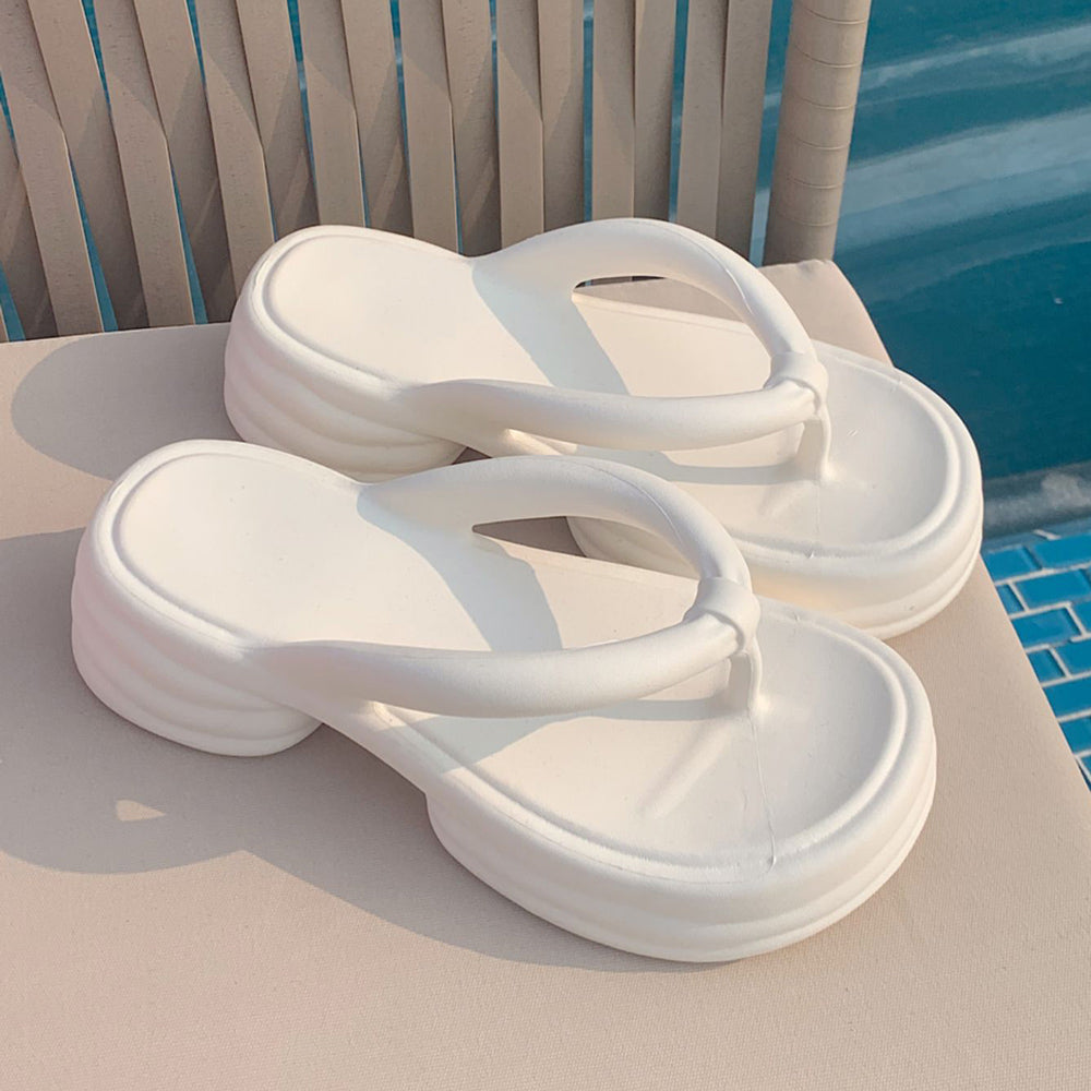 7color chunky heel rubber room shoes