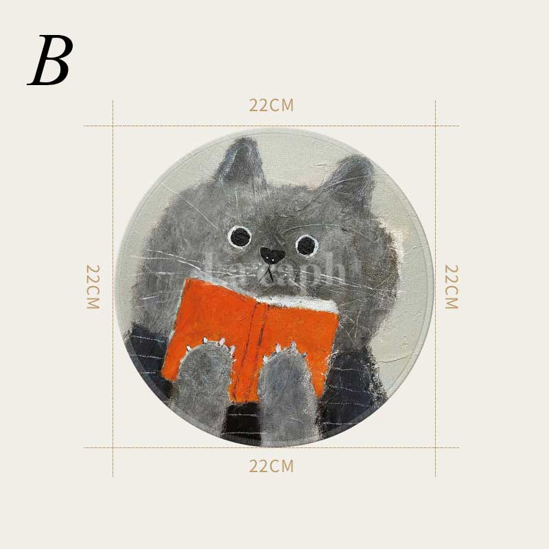 round cat mouse pad (2designs)