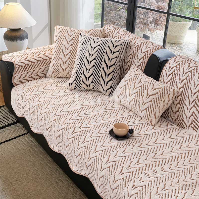 leaf boa sofa cover & cushion cover (6colors)(110×110cm〜)