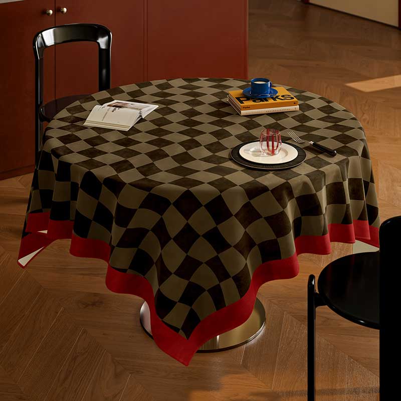 4color retro check table cloth